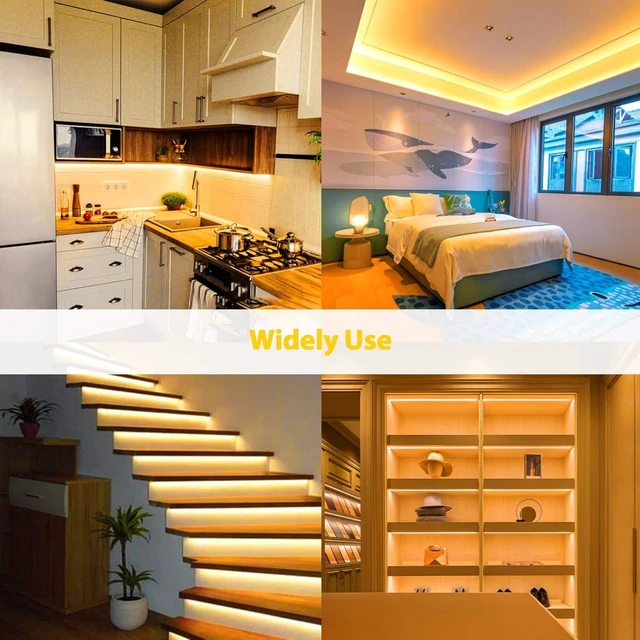 Alt view image 4 of 7 - LED Strip Lights, Yellow Neon Rope, 0.39in/Cut, 32.8ft, 2Pack Waterproof, Silicone Flexible, Connectable for Bedroom, Cabinet, Commercial Decor, 12V, Not Included Power Adapter