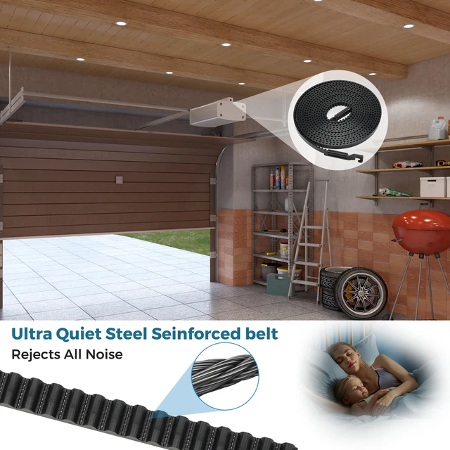 Alt view image 6 of 7 - Upgrade 41A5250-2 41AB050-2 Belt for 10ft High Garage Door, 308" Garage Door Opener Belt Compatible with Chamberlain Craftsman LiftMaster Sentex Whisper Garage Door Opener Models WD822KD 248739 248754