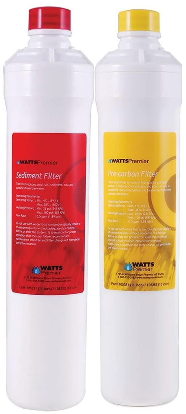 Main image of RO Pure Plus Bi-Annual Filter Kit 2-Pack Push Button Design 5-Micron Sediment Activated Carbon Pre-Filter 6-Month Supply Sediment and Carbon Pre-Filter Fits WP531411 WP531407 WP531517