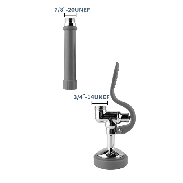 Alt view image 3 of 7 - Pre Rinse Sprayer Commercial Sink Sprayer Head,1.42GPM Spray Valve Dish Spray Nozzle with Ergonomic Handle, Commercial Faucet Parts for Commercial Kitchen Sink,Chrome FinishedGray