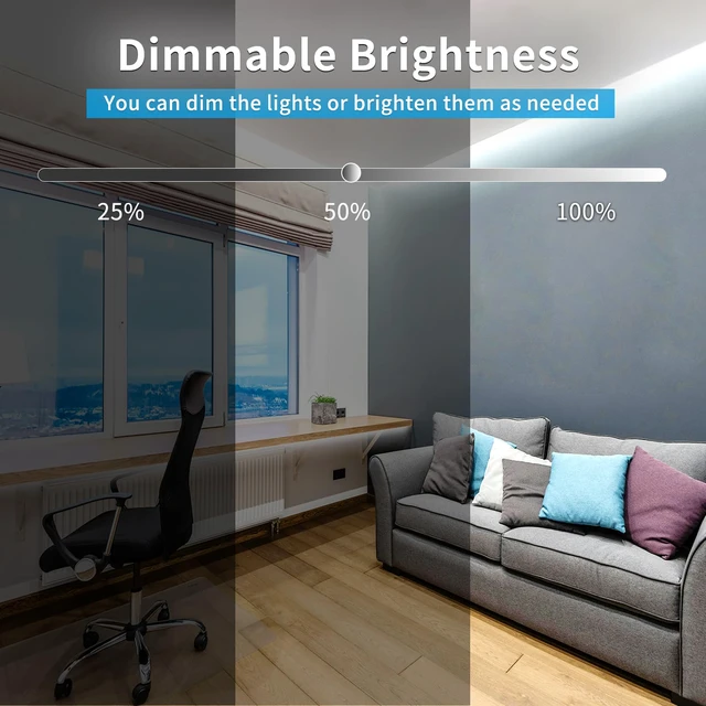 Alt view image 5 of 7 - COB LED Strip Lights 100ft,6000K DC 24V Dimmable White LED Rope Lights for Bedroom,with Remote and app Control LED Lights strip for Living Room, Shelf, Cabinet(2 Rolls of 50ft)