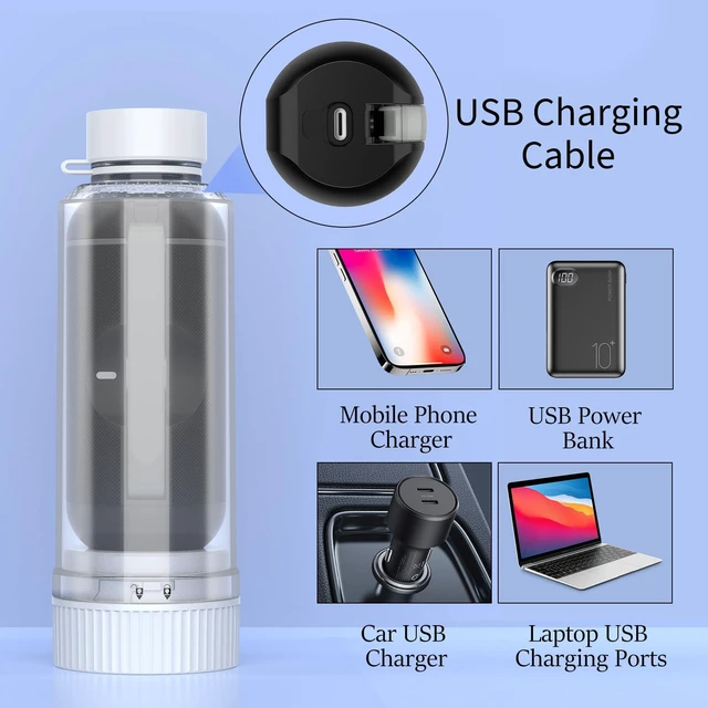 Alt view image 4 of 7 - Portable Bidet for Travel, Rechargeable Waterproof Sprayer, White Portable Rechargeable Travel Bidet Sprayer Fits Various Water Bottles, Waterproof High Pressure Handheld for Personal Hygiene