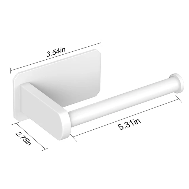 Alt view image 5 of 5 - Toilet Paper Holder Self Adhesive Kitchen Washroom Adhesive Toilet Roll Holder No Drilling for Bathroom Stick on Wall Stainless Steel Brushed (White, 2 Pack)