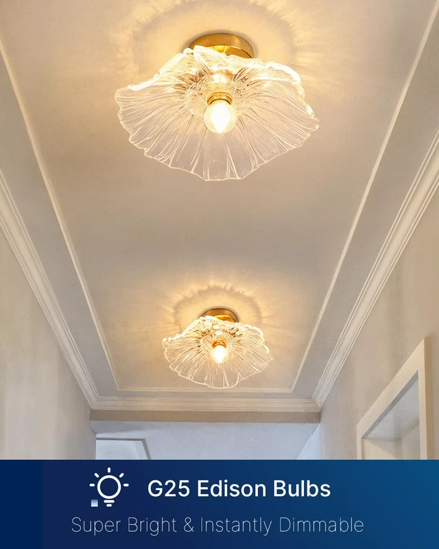 Alt view image 3 of 7 - G25 LED Globe Bulbs, 40W Eqv, 400LM, 2200K Warm White, E26, 12 Pack Dimmable, CRI90+, amber glass, UL listed, instant on, for bathroom vanity, mirror lighting, living room decor