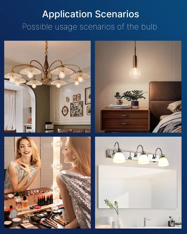 Alt view image 5 of 7 - G25 LED Globe Bulbs, 40W Eqv, 400LM, 2700K Soft White, E26, 12 Pack Dimmable, CRI90+, clear glass, UL listed, instant on, for bathroom vanity, mirror lighting, living room