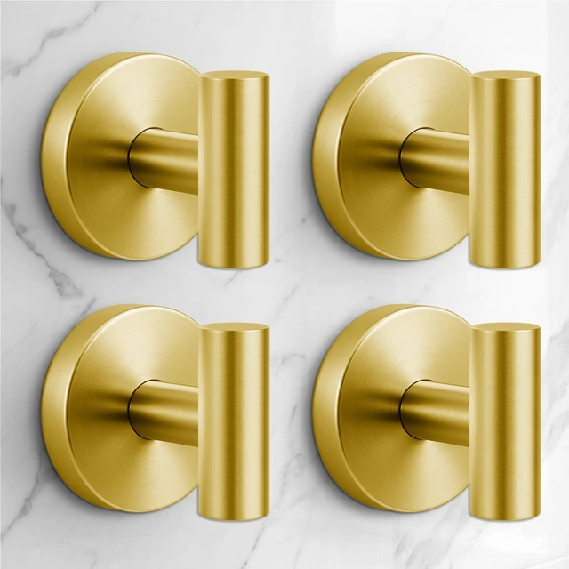 Main image of Heavy Duty Suction Cup Hooks for Glass Window,Tile,Mirror,Removable Shower Hooks for Inside Shower,Metal Towel Hooks for Bathroom,4 Pack(Gold)