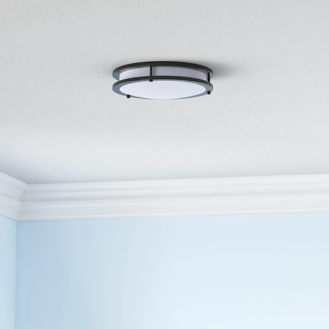 Alt view image 2 of 7 - 10 inch Flush Mount LED Ceiling Light Fixture,1100LM 17W,2700K/3000K/3500K/4000K/5000K Adjustable Ceiling Lights,Oil Rubbed Bronze Dimmable Lighting for Hallway Bathroom,2 Pack
