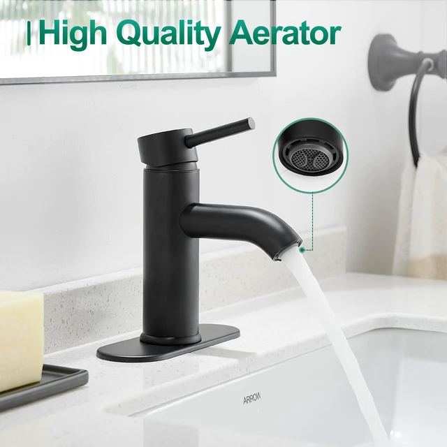 Alt view image 2 of 7 - Black Bathroom Faucet Single Handle Matte Black Bathroom Sink Faucet Rv Lavatory Vessel Faucet for Bathroom Faucet 1 or 3 Hole with Deck Plate