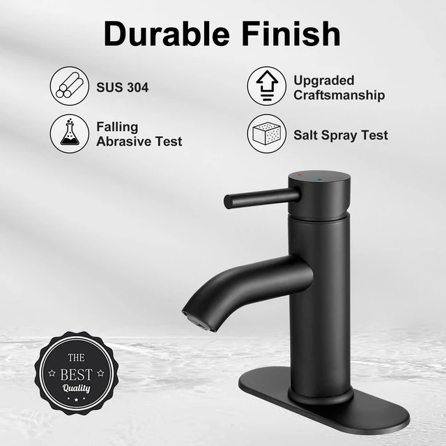 Alt view image 3 of 7 - Black Bathroom Faucet Single Handle Matte Black Bathroom Sink Faucet Rv Lavatory Vessel Faucet for Bathroom Faucet 1 or 3 Hole with Deck Plate