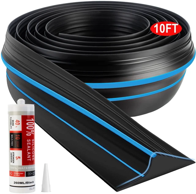 Main image of Universal Garage Door Threshold Seal Strip 10FT Kit, Bottom Waterproof Rubber Weather Stripping ReplacementBlue