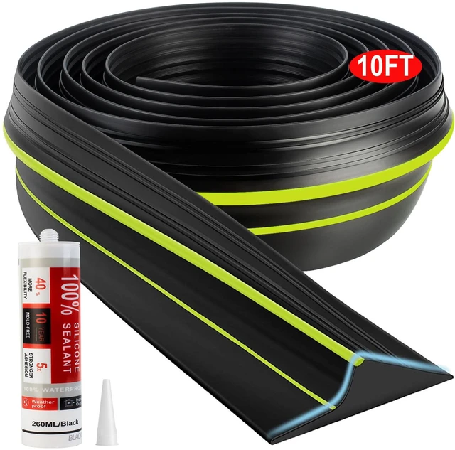 Main image of 10FT Garage Door Threshold Seal Rubber Weather Strip 1 Adhesive Waterproof garage bottom threshold seal, green anti-slip solid strip, extreme temperature resistant, easy DIY install