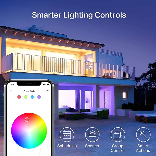 Alt view image 3 of 5 - Light Bulbs KL135P2, 1000LM, Dimmable Smart WiFi Light Bulb, A19 16M Color Changing, Works with Alexa and Google Home, 2.4GHz Wi-Fi only, No Hub Required, 2-Pack