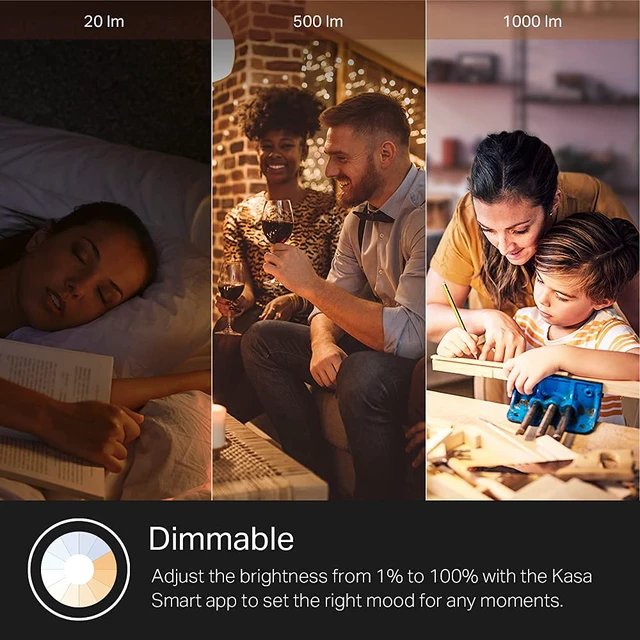 Alt view image 5 of 5 - Light Bulbs KL135P2, 1000LM, Dimmable Smart WiFi Light Bulb, A19 16M Color Changing, Works with Alexa and Google Home, 2.4GHz Wi-Fi only, No Hub Required, 2-Pack