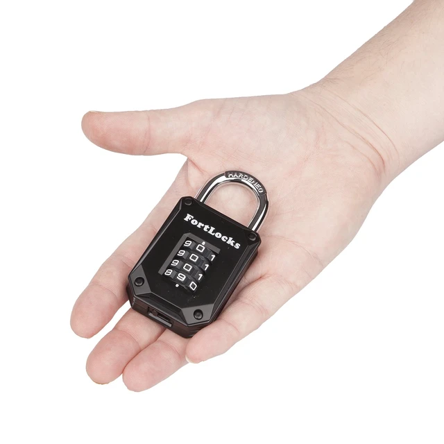 Alt view image 4 of 7 - 2 Pack Heavy Duty Waterproof Combination Lock - 4 Digit Resettable Black