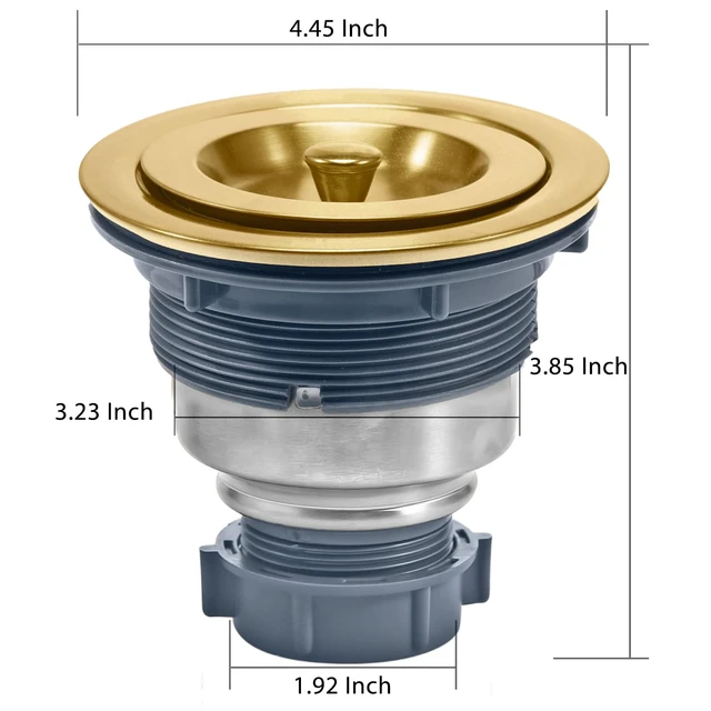 Alt view image 5 of 7 - 3-1/2 Inch Brass Sink Drain, Durable Stainless Steel Brass Kitchen Sink Drain Assembly Kit with Sink Strainer Waste Basket/Strainer Assembly/Sealing Lid for Standard Kitchen Sink