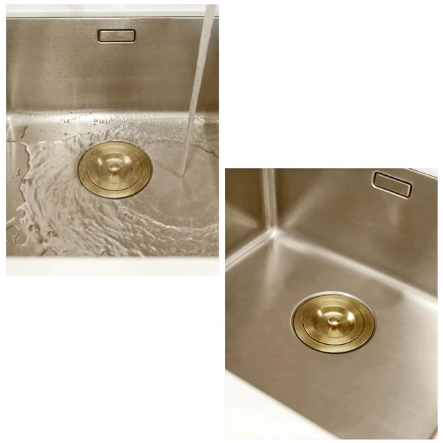 Alt view image 7 of 7 - 3-1/2 Inch Brass Sink Drain, Durable Stainless Steel Brass Kitchen Sink Drain Assembly Kit with Sink Strainer Waste Basket/Strainer Assembly/Sealing Lid for Standard Kitchen Sink