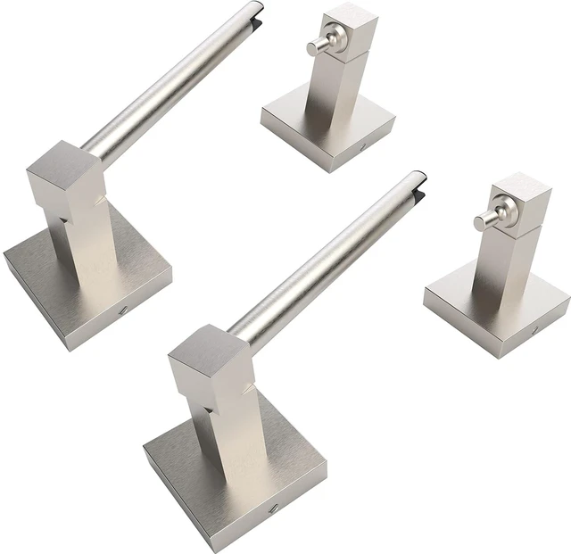 Main image of Brushed Nickel Toilet Paper Holder Wall Mount for Bathroom, 2 Pack Dual-Post Pivoting Tissue Roll Holder with Square Base, Rustproof 304 Stainless Steel, Screw-in, for Hotel Apartments, Modern