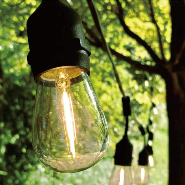 Alt view image 6 of 7 - 30 Pack S14 LED Outdoor String Light Replacement Bulbs, Warm White 1W 120V, E26 Base, Shatterproof, Waterproof, 11W Equivalent Incandescent Bulbs for Patio Backyard Garden Cafe Bistro Deck