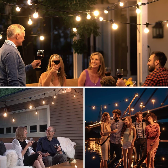 Alt view image 7 of 7 - 30 Pack S14 LED Outdoor String Light Replacement Bulbs, Warm White 1W 120V, E26 Base, Shatterproof, Waterproof, 11W Equivalent Incandescent Bulbs for Patio Backyard Garden Cafe Bistro Deck