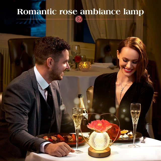 Alt view image 4 of 7 - Women Gifts Rose Flower Lamp Cordless LED Touch Lamp Decor Gift 3-Colour Infinitely Dimming,Small Night Light,Birthday Gifts for Women,Living Room Dining Room Bedroom Decor