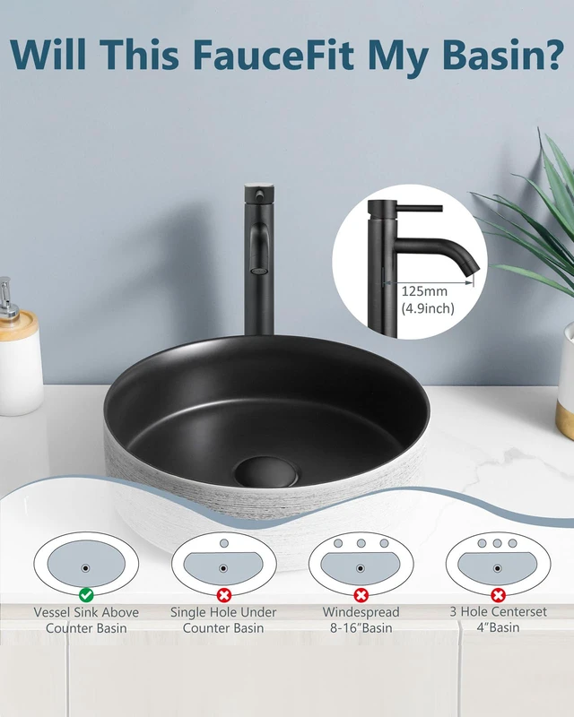 Alt view image 3 of 7 - Oil Rubbed Bronze Vessel Sink Faucet Tall Bathroom Faucet Stainless Steel Bathroom Sink Faucet Single Handle One Hole Round Body with Pop up Drain Basin Bowl Vanity Lavatory Mixer Tap