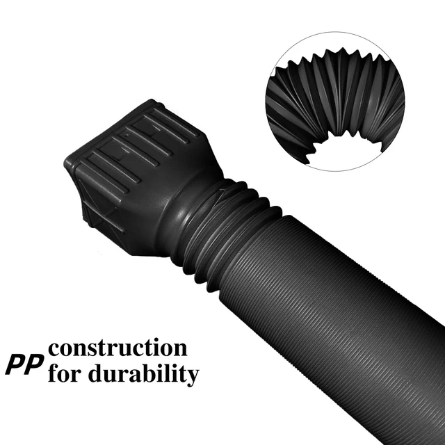 Alt view image 7 of 7 - 2 Pack Flexible Rain Gutter Downspout Extensions,Drain Downspout Extender,Gutter Extension Flexible,Down Spout Drain Extension Pipes,Extendable from 21 to 60 Inches (Black)