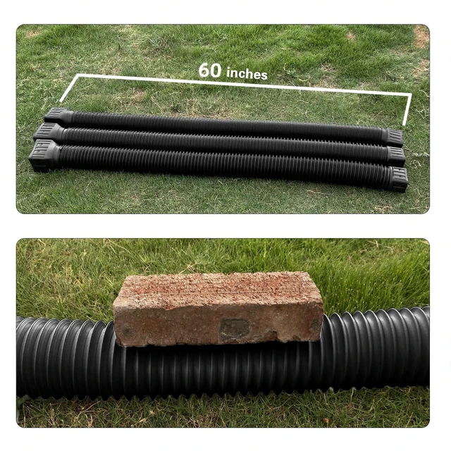 Alt view image 6 of 7 - 2 Pack Flexible Rain Gutter Downspout Extensions,Drain Downspout Extender,Gutter Extension Flexible,Down Spout Drain Extension Pipes,Extendable from 21 to 60 Inches (Black)