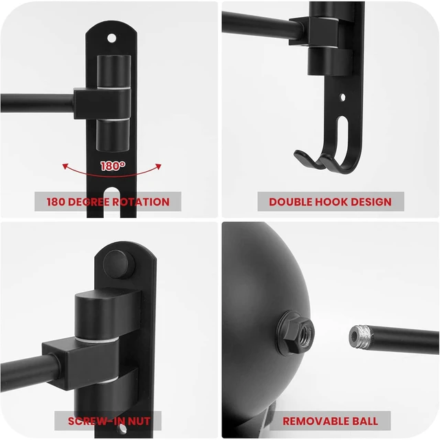 Alt view image 4 of 7 - Helmet Hanger Wall Mount 180° Swivel Helmet Holder for Motorcycle Bike Racing Outerwear Sports Gear (3 Pack)