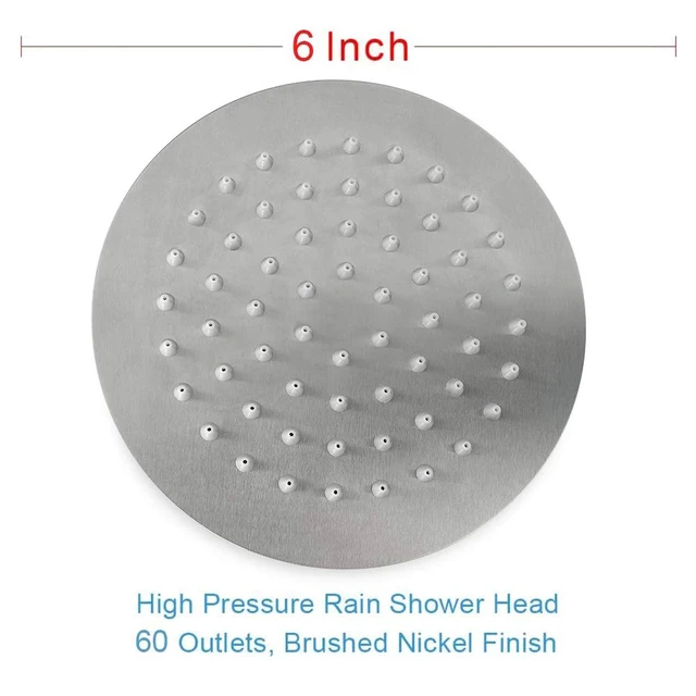 Alt view image 2 of 6 - Rain Shower Head, Ultra-Thin Design-Pressure Boosting, Awesome Some Experience, High Flow Stainless Steel Rainfall Head (6 Inch,Brushed Nickel)