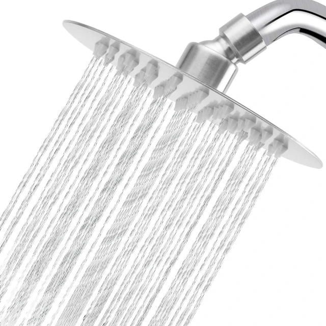 Main image of Rain Shower Head, Ultra-Thin Design-Pressure Boosting, Awesome Some Experience, High Flow Stainless Steel Rainfall Head (6 Inch,Brushed Nickel)