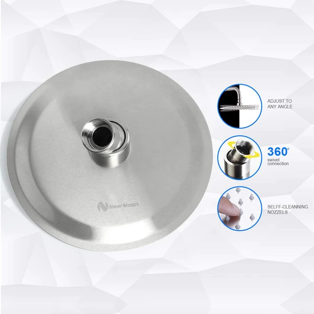 Alt view image 3 of 6 - Rain Shower Head, Ultra-Thin Design-Pressure Boosting, Awesome Some Experience, High Flow Stainless Steel Rainfall Head (6 Inch,Brushed Nickel)