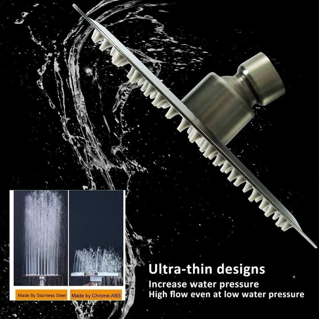Alt view image 4 of 6 - Rain Shower Head, Ultra-Thin Design-Pressure Boosting, Awesome Some Experience, High Flow Stainless Steel Rainfall Head (6 Inch,Brushed Nickel)