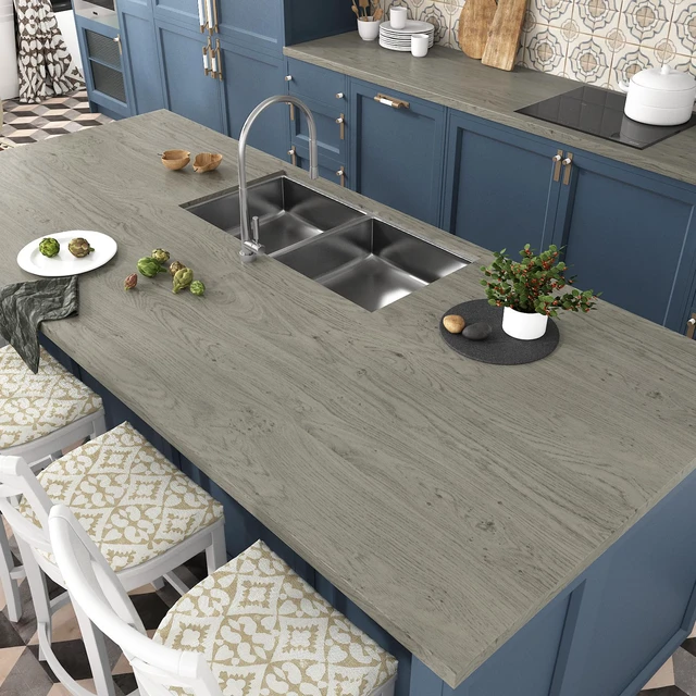 Alt view image 2 of 7 - Light Brown Wood Look Contact Paper Self Adhesive Wooden Wallpaper Peel and Stick Countertops Wood Grain Contact Paper for Kitchen Cabinet and Drawers Removable Wooden Vinyl Wrap 15.8" x 393"