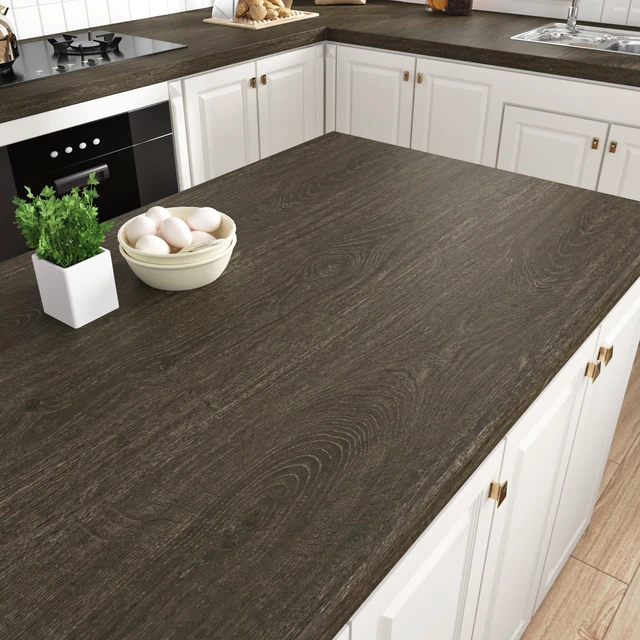 Main image of Brown Wood Contact Paper for Countertops Waterproof Wood Wallpaper Peel and Stick Wood Grain Contact Paper for Table Desk Cabinets and Drawers Kitchen Countertop Peel and Stick 15.8" x 393"