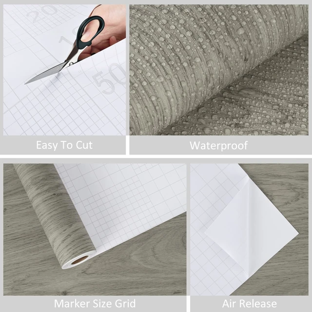 Alt view image 6 of 7 - Light Brown Wood Look Contact Paper Self Adhesive Wooden Wallpaper Peel and Stick Countertops Wood Grain Contact Paper for Kitchen Cabinet and Drawers Removable Wooden Vinyl Wrap 15.8" x 393"