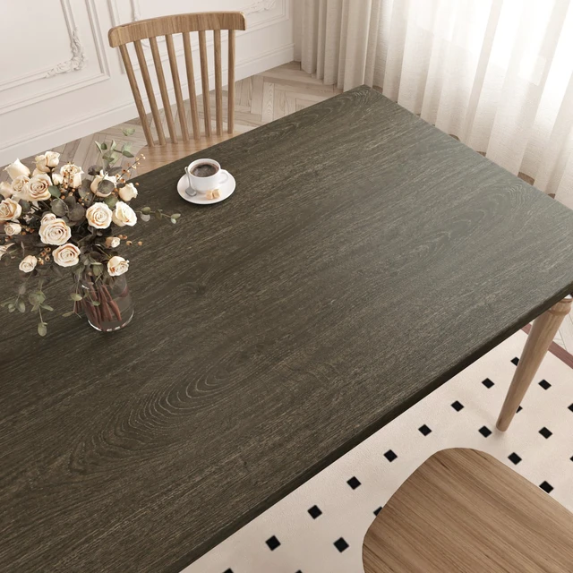 Alt view image 2 of 7 - Brown Wood Contact Paper for Countertops Waterproof Wood Wallpaper Peel and Stick Wood Grain Contact Paper for Table Desk Cabinets and Drawers Kitchen Countertop Peel and Stick 15.8" x 393"