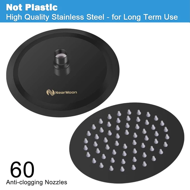 Alt view image 2 of 6 - Rain Shower Head, Ultra-Thin Design-Pressure Boosting, Awesome Some Experience, High Flow Stainless Steel Rainfall Head (6 Inch,Matte Black)