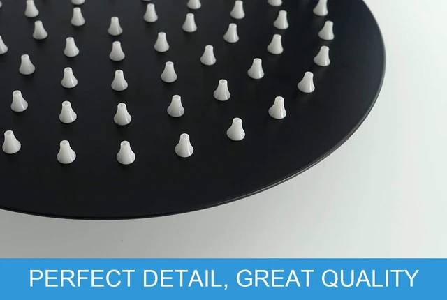 Alt view image 3 of 6 - Rain Shower Head, Ultra-Thin Design-Pressure Boosting, Awesome Some Experience, High Flow Stainless Steel Rainfall Head (6 Inch,Matte Black)