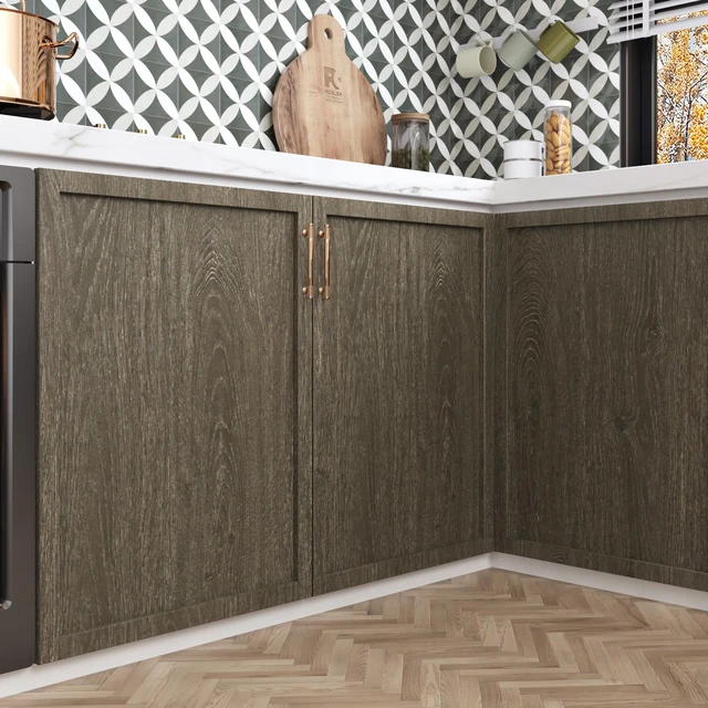 Alt view image 3 of 7 - Brown Wood Contact Paper for Countertops Waterproof Wood Wallpaper Peel and Stick Wood Grain Contact Paper for Table Desk Cabinets and Drawers Kitchen Countertop Peel and Stick 15.8" x 393"
