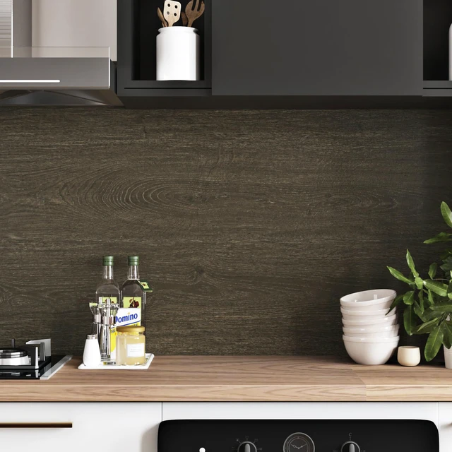 Alt view image 5 of 7 - Brown Wood Contact Paper for Countertops Waterproof Wood Wallpaper Peel and Stick Wood Grain Contact Paper for Table Desk Cabinets and Drawers Kitchen Countertop Peel and Stick 15.8" x 393"