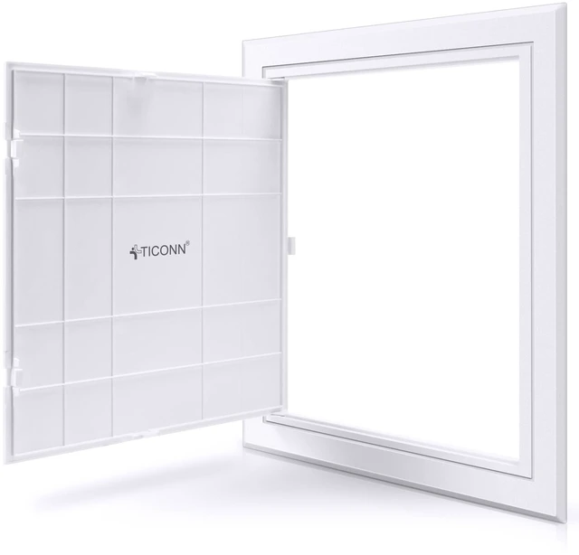 Main image of 10" x 10" Access Panel for Drywall, ABS Wall Hole Cover, Access Door Durable ABS, Impact & UV Resistant, Paintable Textured Surface, Screw or Adhesive Mounting, for Plumbing, Wires, Cables