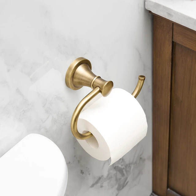 Alt view image 2 of 7 - Toilet Paper Holder Wall Mounted Bathroom Tissue Holder Antique Brass Pivoting Tissue Roll Holder, High Quality Stainless Steel Hand Towel Ring Rustproof, Bathroom Accessories,Toilet Storage