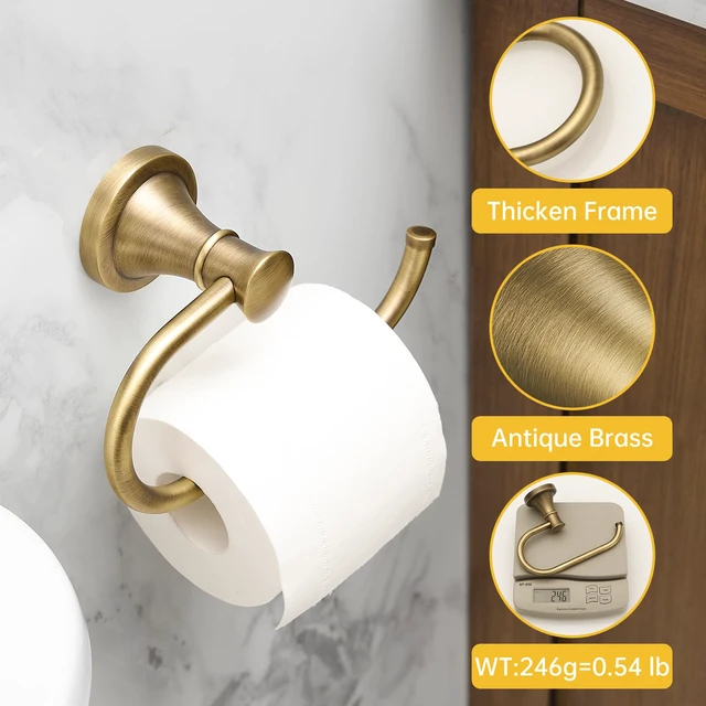Alt view image 4 of 7 - Toilet Paper Holder Wall Mounted Bathroom Tissue Holder Antique Brass Pivoting Tissue Roll Holder, High Quality Stainless Steel Hand Towel Ring Rustproof, Bathroom Accessories,Toilet Storage