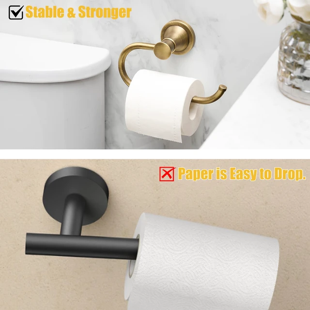 Alt view image 5 of 7 - Toilet Paper Holder Wall Mounted Bathroom Tissue Holder Antique Brass Pivoting Tissue Roll Holder, High Quality Stainless Steel Hand Towel Ring Rustproof, Bathroom Accessories,Toilet Storage