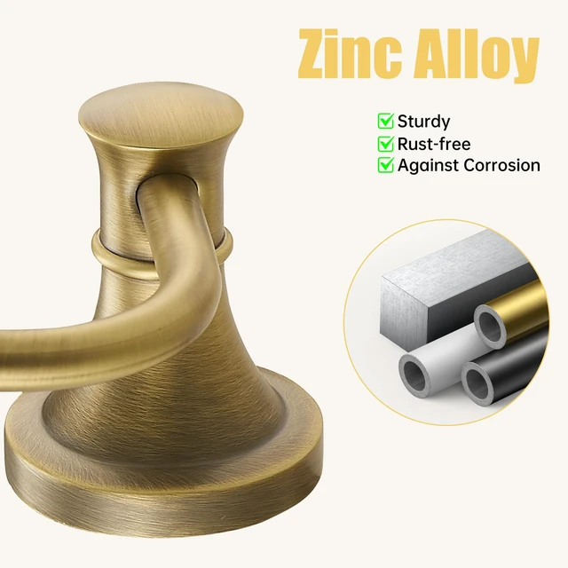Alt view image 6 of 7 - Toilet Paper Holder Wall Mounted Bathroom Tissue Holder Antique Brass Pivoting Tissue Roll Holder, High Quality Stainless Steel Hand Towel Ring Rustproof, Bathroom Accessories,Toilet Storage