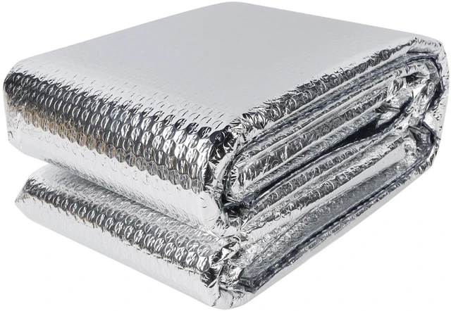 Main image of Window Insulation Roll, 24IN x 20FT Reflective Heat Shield Bubble Film, Double-Sided Aluminum Foil Insulation, Weatherproof Garage Door Cover for Windows, RV, Basement, Winter & Summer