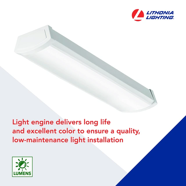 Alt view image 3 of 7 - 2' Low-Profile LED Wraparound Light Fixture, 4000K, 120V 24-Inch LED Flush Mount Ceiling Light, 4000K Cool White Color Temperature, 120V (FMLWL 24 840)