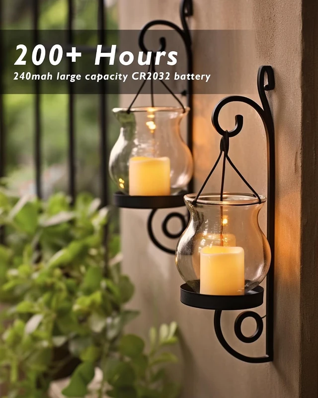Alt view image 3 of 6 - 100 Pack Ivory Flameless Flickering LED Votive Tealights Candles Battery operated, 200+ hours runtime, amber yellow glow, 1.5"D x 1.6"H, for wedding, halloween & thanksgiving decor