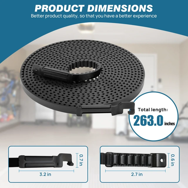 Alt view image 4 of 7 - Upgrade 41A52501 Belt for 8ft High Garage Door, 261" Garage Door Opener Belt Compatible with Chamberlain/Craftsman/LiftMaster/Sentex/Whisper Garage Door Opener, Model WD822KD