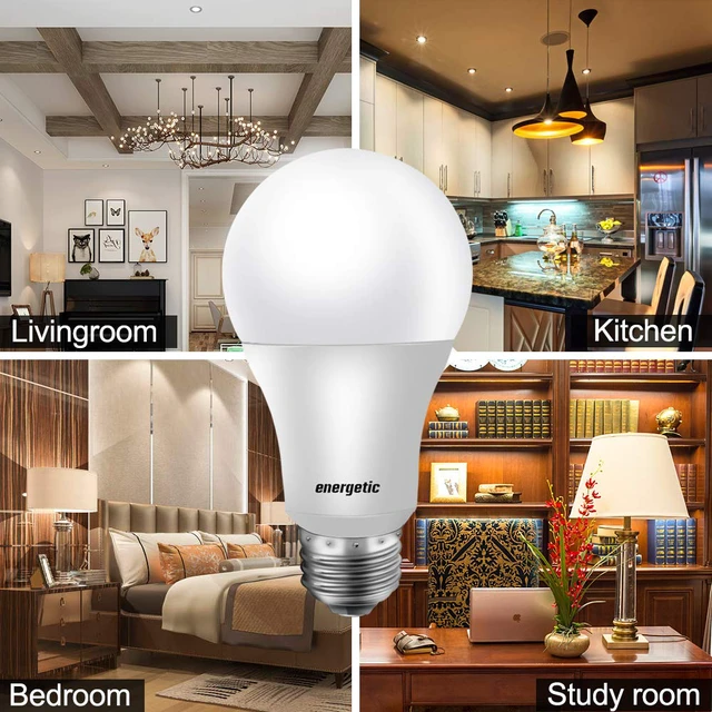 Alt view image 7 of 7 - Energetic 24 Pack A19 LED Light Bulb, 40 Watt Equivalent Warm White 3000K, E26 Standard Base, ETL Listed, Non-Dimmable LED Light Bulb